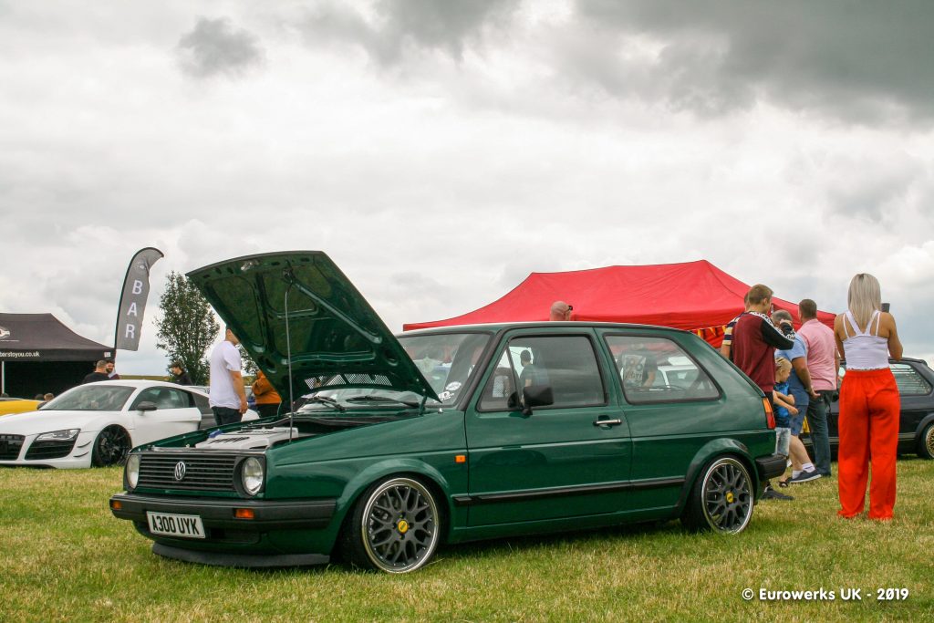 MK2 Golf and a Lady in red pants at Dubfiction 2019