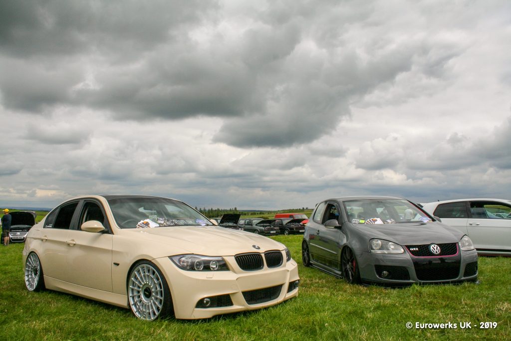 BMW E90 Rotaform wheels with a grey MK5 GTI Golf