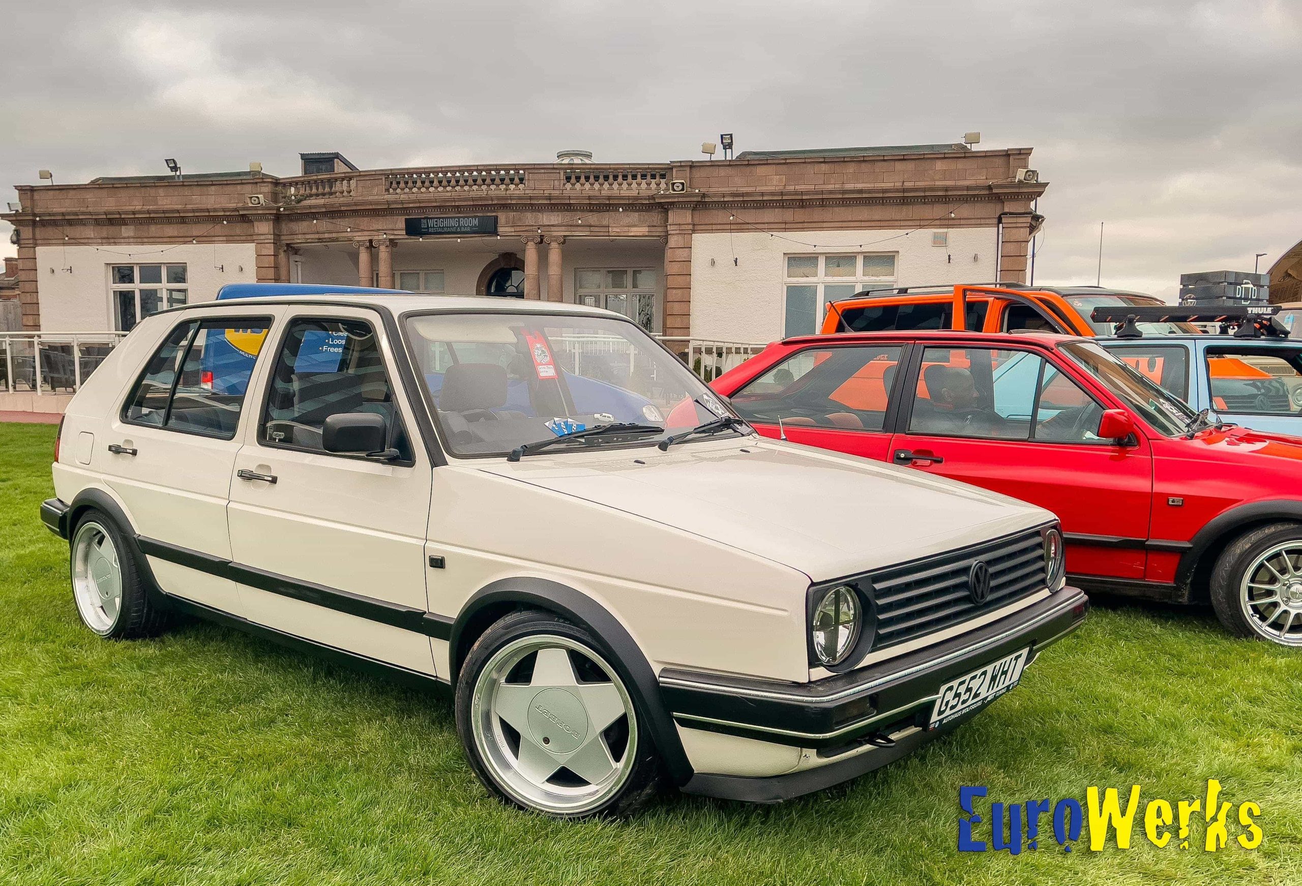 Mk2 Golf White with Borbet Wheels 
